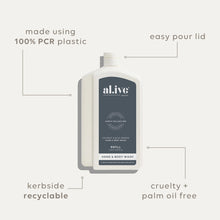 Load image into Gallery viewer, Coconut &amp; Wild Orange 1L Wash Refill - al.ive body