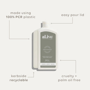 Green Pepper & Lotus 1L Wash Refill - al.ive body