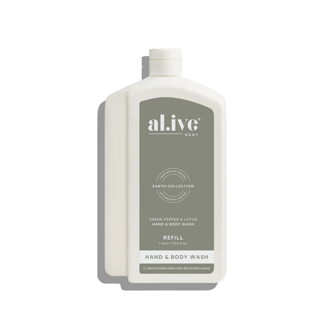 Green Pepper & Lotus 1L Wash Refill - al.ive body