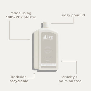 Sea Cotton & Coconut 1L Wash Refill - al.ive body