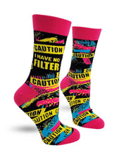 Load image into Gallery viewer, 'Caution I Have No Filter' Women's Socks