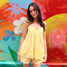 Load image into Gallery viewer, Yellow Lace Cami &amp; Short Set - By Frankie