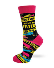 Load image into Gallery viewer, 'Caution I Have No Filter' Women's Socks