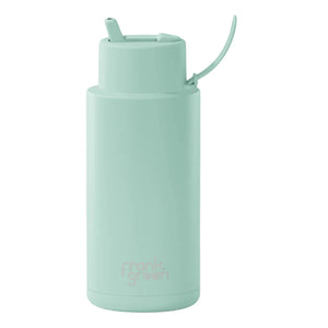 Peppermint Ceramic Reusable Bottle 34oz/1L with Flip Straw Lid - Frank Green