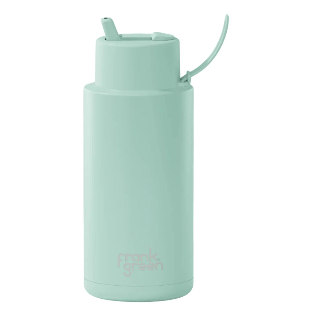 Peppermint Ceramic Reusable Bottle 34oz/1L with Flip Straw Lid - Frank Green