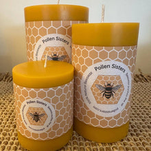 Load image into Gallery viewer, Sweet Bee Medium Pillar 100% Pure Beeswax Candle