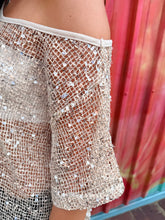 Load image into Gallery viewer, Beige Off Shoulder Sequin Top - By Frankie