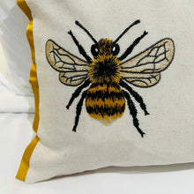 Load image into Gallery viewer, Embroidered Bee Cushion