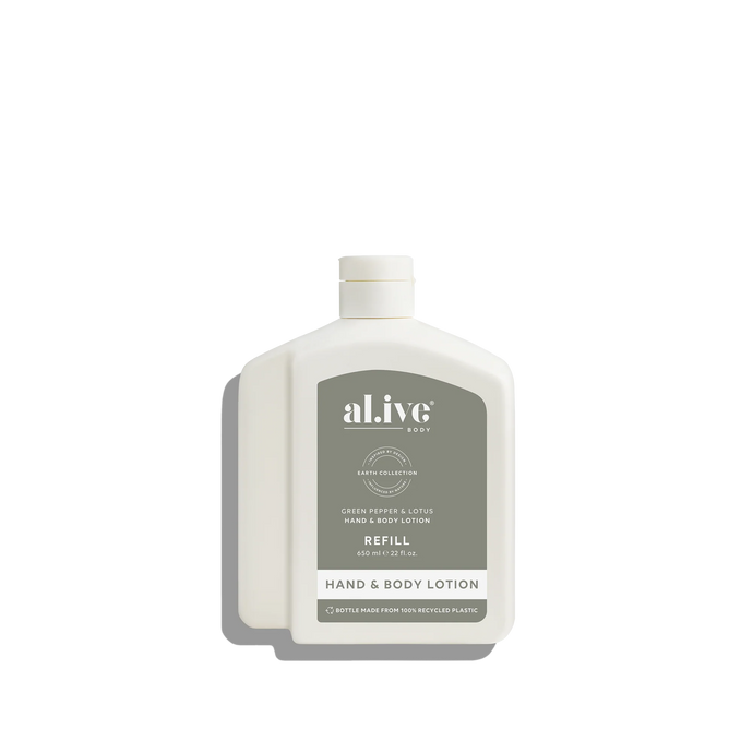 Green Pepper & Lotus 650ml Lotion Refill - al.ive body