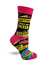 Load image into Gallery viewer, 'Caution I Have No Filter' Women's Socks