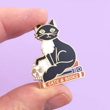 Load image into Gallery viewer, 'Cats And Books' Lapel Pin
