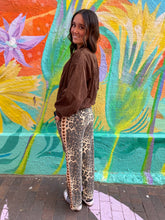 Load image into Gallery viewer, Brown Heart Dark Leopard Racer Pant - By Frankie