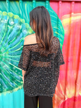 Load image into Gallery viewer, Black Off Shoulder Sequin Top - By Frankie