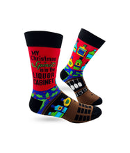 Load image into Gallery viewer, 'My Christmas Spirit is in the Liquor Cabinet' Men's Crew Socks