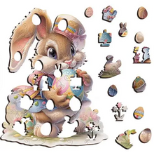 Load image into Gallery viewer, A4 Bunny Hunt Wooden Puzzle
