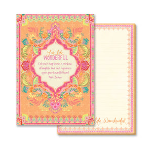 Live Life Wonderful A5 Lined Writing Pad