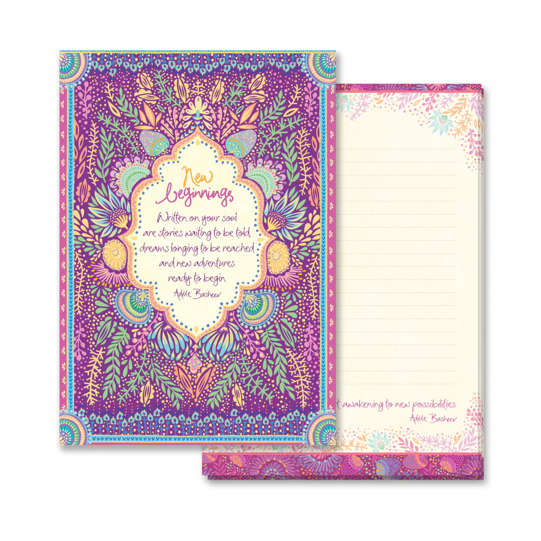 New Beginnings A5 Lined Writing Pad