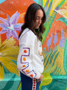 White Wandering Hearts Sweater - By Frankie