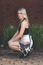 Load image into Gallery viewer, Black &amp; White Costa Rica Tooled Leather Cowhide Clutch Bag