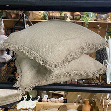 Load image into Gallery viewer, Alder Linen Cushion with Fringe - Natural