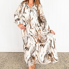 Load image into Gallery viewer, &quot;Alexandria&quot; Dress in Snow Leopard Print