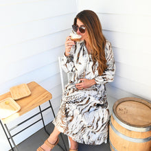 Load image into Gallery viewer, &quot;Alexandria&quot; Dress in Snow Leopard Print