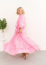 Load image into Gallery viewer, Pastel Pink/Orange Gingham Alice Dress