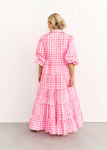 Load image into Gallery viewer, Pastel Pink/Orange Gingham Alice Dress