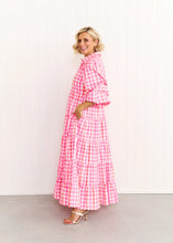 Load image into Gallery viewer, Pastel Pink/Orange Gingham Alice Dress