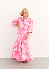 Load image into Gallery viewer, Pastel Pink/Orange Gingham Alice Dress