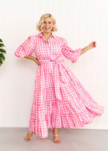 Load image into Gallery viewer, Pastel Pink/Orange Gingham Alice Dress