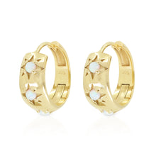 Load image into Gallery viewer, Alina Opal Gold Hoops - ToniMay