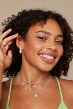 Load image into Gallery viewer, Alina Opal Silver Hoops - ToniMay