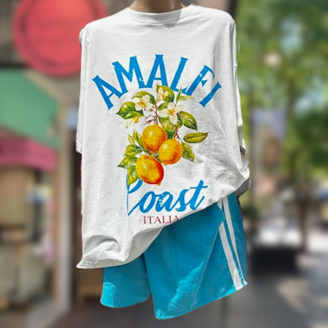 'Amalfi Coast' Blue T-Shirt & Short Set - By Frankie