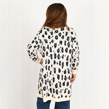Load image into Gallery viewer, &quot;Amanda&quot; Winter White &amp; Leopard Print Longline Cardigan - Love Lola