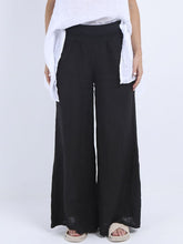 Load image into Gallery viewer, &#39;Sofia&#39; Black Wide Leg Linen Palazzo Trouser