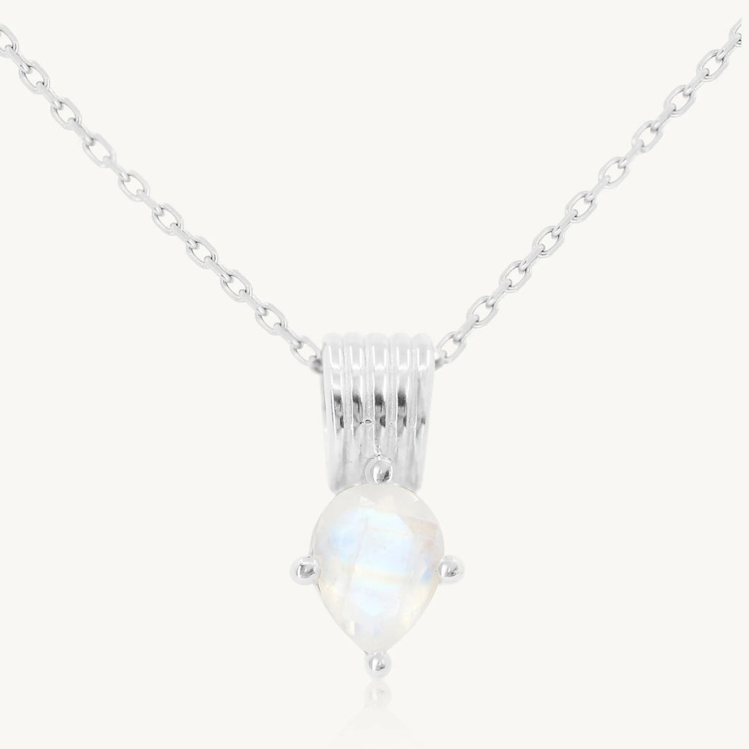 Amie Moonstone Silver Necklace - ToniMay