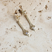 Load image into Gallery viewer, Anchor Of My Heart Gold Moonstone Studs - ToniMay