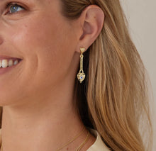 Load image into Gallery viewer, Anchor Of My Heart Gold Moonstone Studs - ToniMay