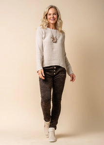 Latte Angerona Linen Blend Top