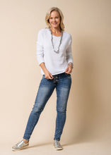 Load image into Gallery viewer, White Angerona Linen Blend Top