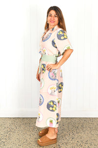 "Grace" Short Sleeve Maxi Dress in Aussie Sunday's Print