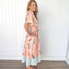 Load image into Gallery viewer, &quot;Willow&quot; Maxi Dress in Cut Pink Pineapple Print