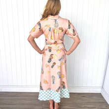 Load image into Gallery viewer, &quot;Willow&quot; Maxi Dress in Cut Pink Pineapple Print