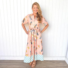 Load image into Gallery viewer, &quot;Willow&quot; Maxi Dress in Cut Pink Pineapple Print