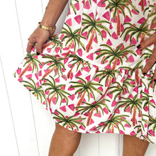 Load image into Gallery viewer, &quot;Ellie&quot; Tiered Dress in Geometric Palm Print - Palm Cove