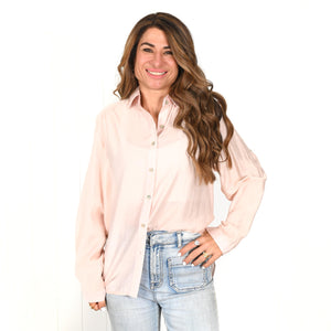 "Isabelle" Pink Long Sleeve Shirt - Love Lola