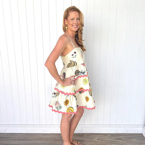 "Olivia" Mini Dress in Pina Colada Print - Palm Cove