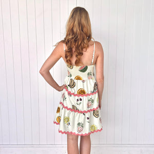 "Olivia" Mini Dress in Pina Colada Print - Palm Cove