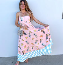 Load image into Gallery viewer, &quot;Lara&quot; Dress in Pink Pineapple Print - Palm Cove